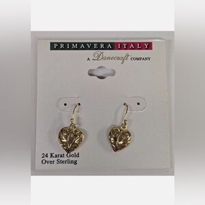 Kohls Primavera 24k Gold Over Silver Filigree Heart Earrings